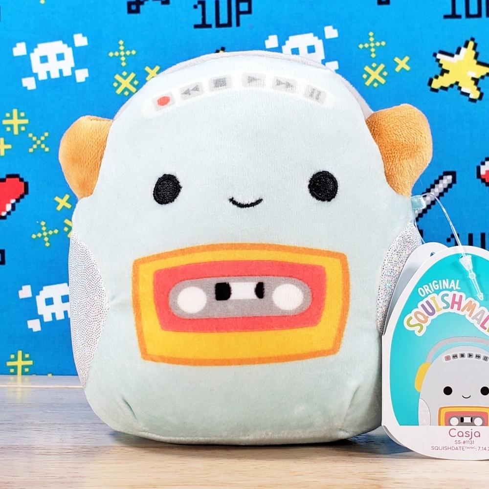 Squishmallow Casja the Cassette Player 5" UltraSoft Genuine Music Plush NWT